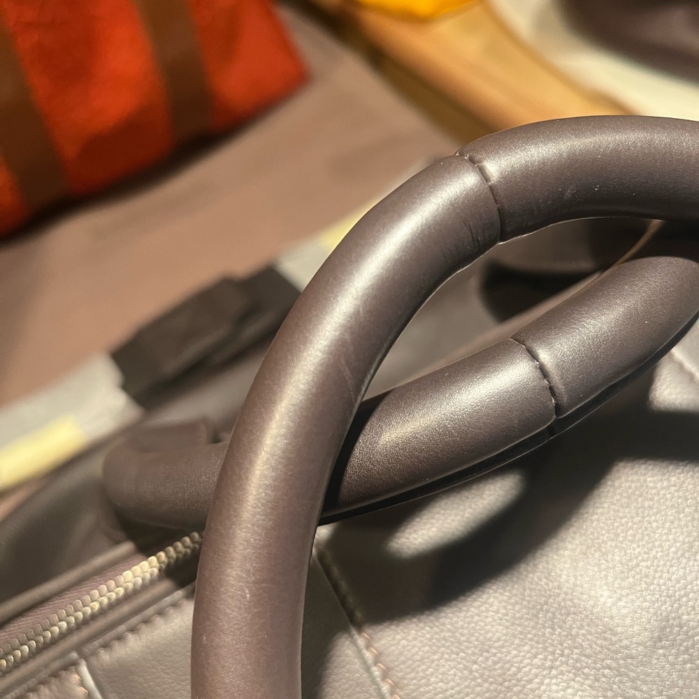 Ermenegildo Zegna Dark Brown Grained Leather Holdall - Picture 7 of 13